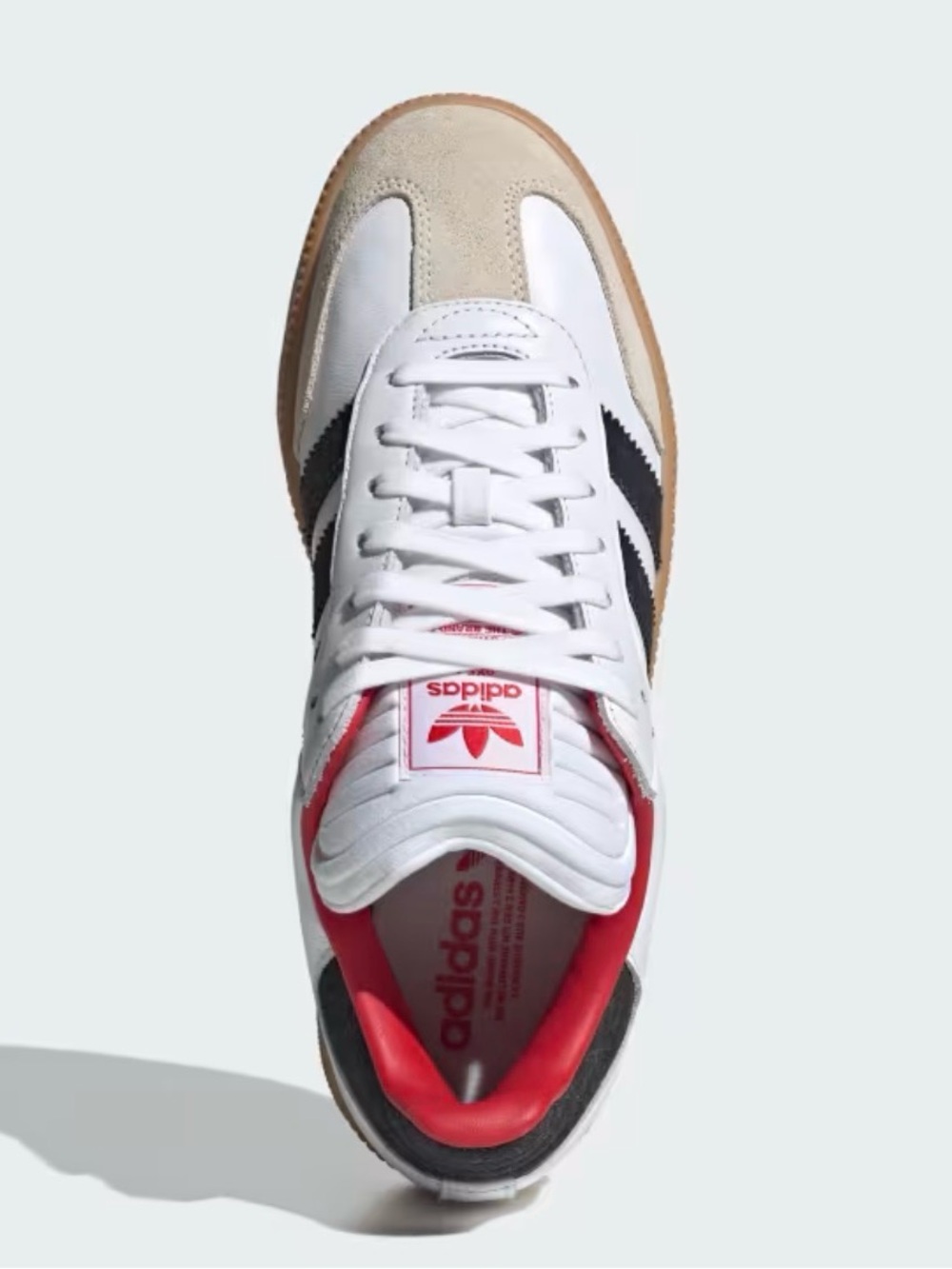 adidas Samba XLG Sneakers White Black Gum with Red Accent - Picture 3 of 8